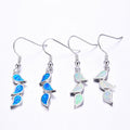 White & Blue Fire Opal Drop Earrings - Bamos