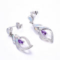 Blue/White Opal Water Drop Earrings - Bamos