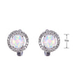White/Blue Opal Round Hoop Earrings - Bamos
