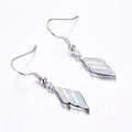 Blue/White Opal Dangle Earrings - Bamos