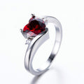 Red Heart Ring(January Birthstone) - Bamos