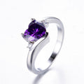 Purple Amethyst Heart Ring - Bamos