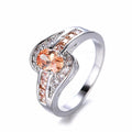Women 925 Sterling Silver Champagne Topaz Ring(November Birthstone) - Bamos