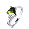 Peridot Heart Wedding Ring - Bamos