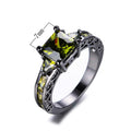 Peridot Geometric Wedding Ring(August Birthstone) - Bamos