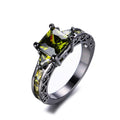 Peridot Geometric Wedding Ring(August Birthstone) - Bamos