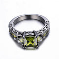 Peridot Geometric Wedding Ring(August Birthstone) - Bamos