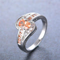 Women 925 Sterling Silver Champagne Topaz Ring(November Birthstone) - Bamos