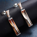 Women Champagne Topaz Ring Earrings Jewelry Set - Bamos