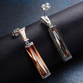 Women Champagne Topaz Ring Earrings Jewelry Set - Bamos