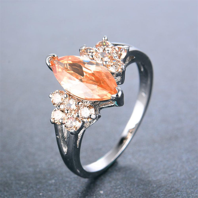 Women Champagne Horse Eye Ring(November Birthstone) - Bamos