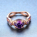 Purple Amethyst Flower Ring (February Birthstone) - Bamos