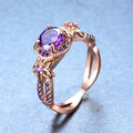 Purple Amethyst Flower Ring (February Birthstone) - Bamos