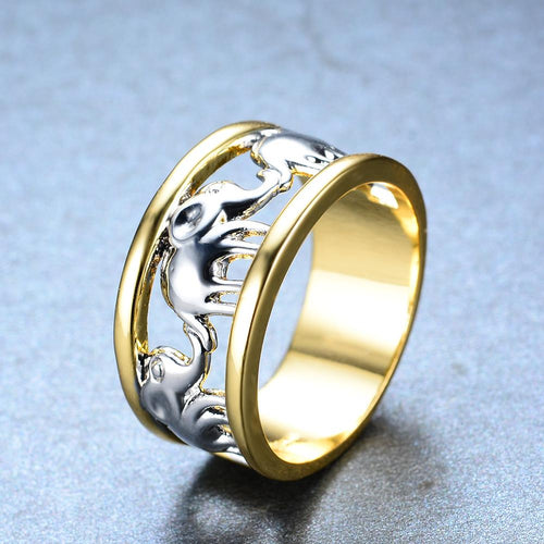 Yellow Gold Elephant Ring - Bamos