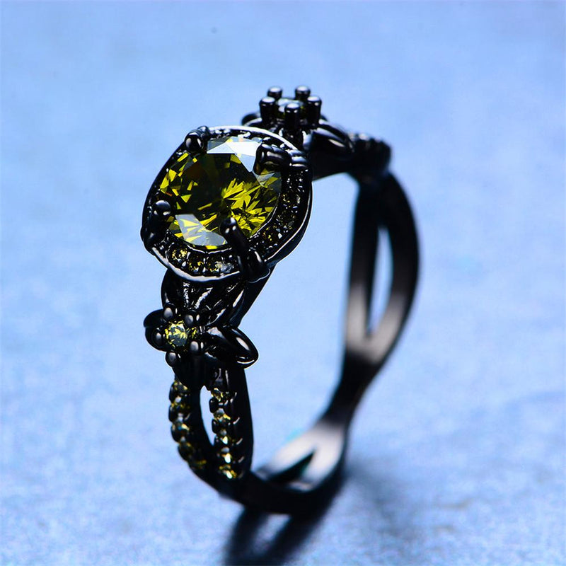 Peridot Flower Ring (August Birthstone) - Bamos