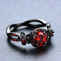 Red Flower Ring (JanuaryBirthstone) - Bamos