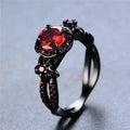 Red Flower Ring (JanuaryBirthstone) - Bamos