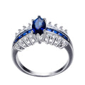 Blue Sapphire Geometric Ring - Bamos