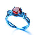 Red Flower Ring (JanuaryBirthstone) - Bamos