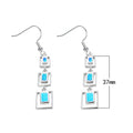 White/Blue Opal Drop Earrings - Bamos