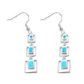White/Blue Opal Drop Earrings - Bamos