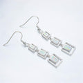 White/Blue Opal Drop Earrings - Bamos