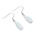 Blue/White Opal Drop Earrings - Bamos