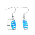 Blue/White Opal Drop Earrings - Bamos