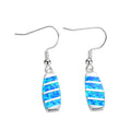 Blue/White Opal Drop Earrings - Bamos