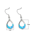 White/Blue Opal Water Drop Earrings - Bamos