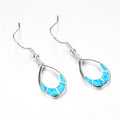White/Blue Opal Water Drop Earrings - Bamos