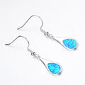 Water Drop Opal Dangle Earrings - Bamos