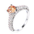 Women Champagne Topaz Zircon Ring(November Birthstone) - Bamos