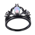 White Opal Crown Ring - Bamos