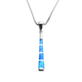 Baseball Bat Pendant Necklace (Blue Fire Opal) - Bamos
