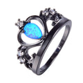 Blue Opal Crown Ring - Bamos