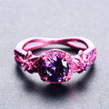 Purple Amethyst Flower Ring (February Birthstone) - Bamos