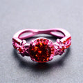 Red Flower Ring (JanuaryBirthstone) - Bamos