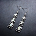 White/Blue Opal Drop Earrings - Bamos