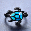 Blue Opal Turtle Ring - Bamos