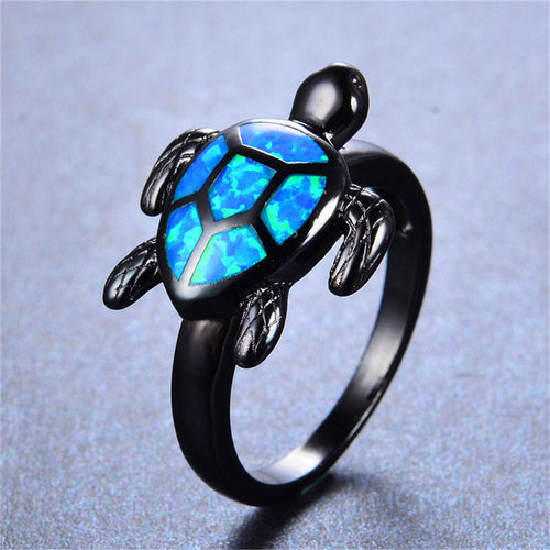 Blue Opal Turtle Ring - Bamos