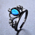 Blue Opal Crown Ring - Bamos