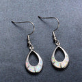 White/Blue Opal Water Drop Earrings - Bamos