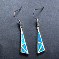 White/Blue Opal Dangle Earrings - Bamos