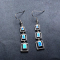 White/Blue Opal Drop Earrings - Bamos