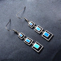 White/Blue Opal Drop Earrings - Bamos