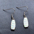 Blue/White Opal Drop Earrings - Bamos