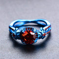 Red Flower Ring (JanuaryBirthstone) - Bamos