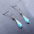 Blue/White Opal Dangle Earrings - Bamos