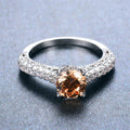 Women Champagne Topaz Zircon Ring(November Birthstone) - Bamos